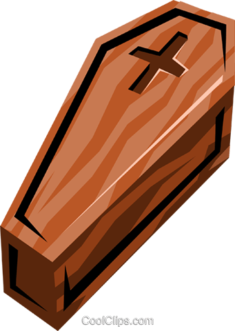 Wooden Coffin Cartoon Illustration