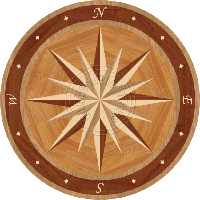 Wooden Compass Rose Design