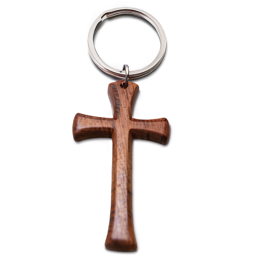 Wooden Cross Keychain Png 05252024