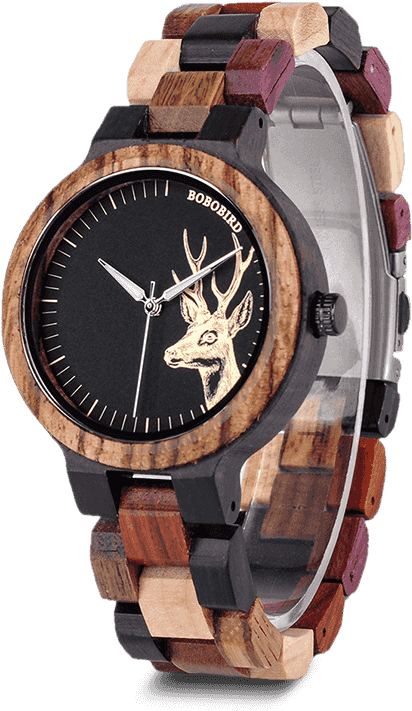 Wooden Deer Design Wristwatch