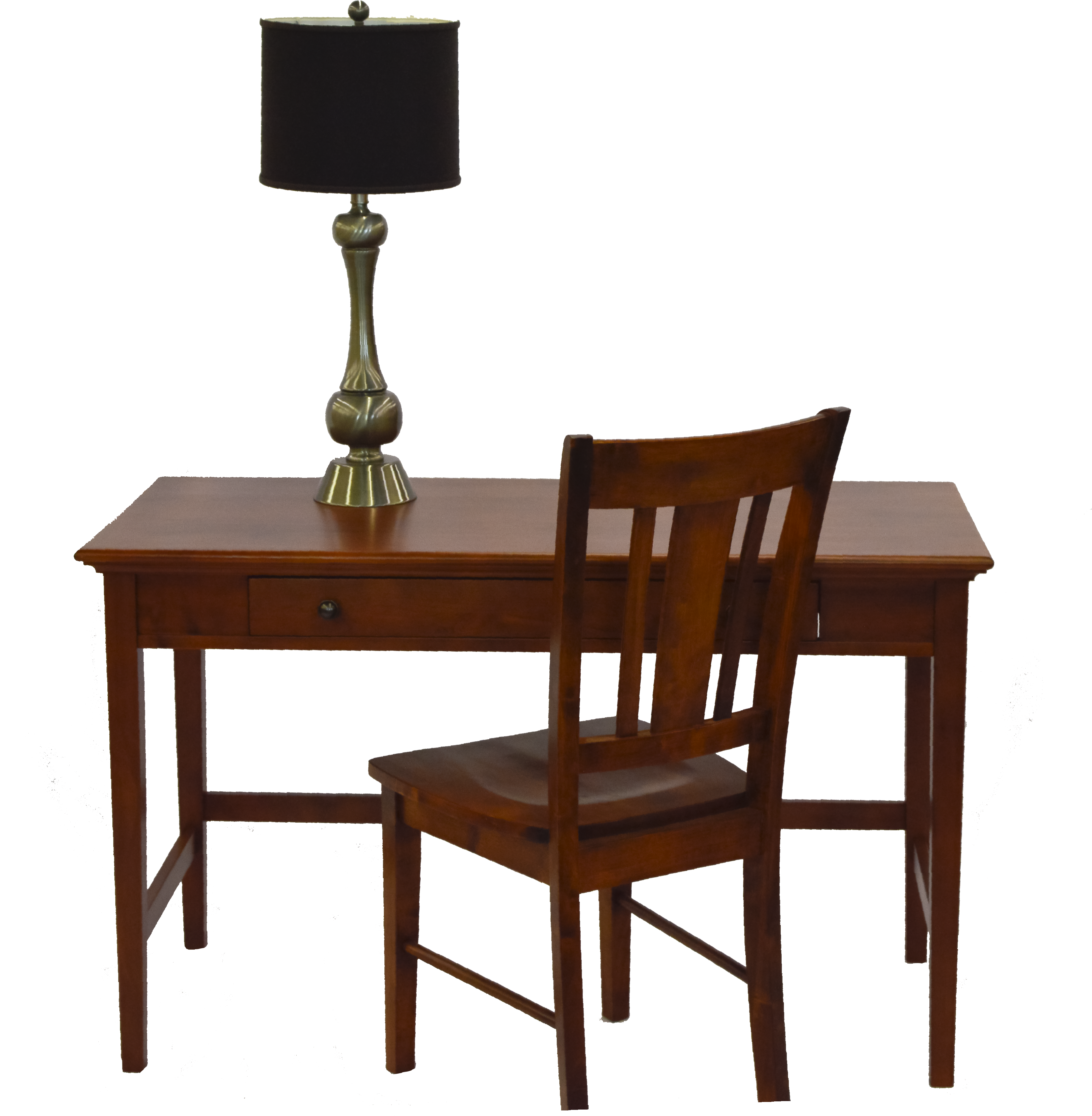 Wooden Deskand Chairwith Lamp