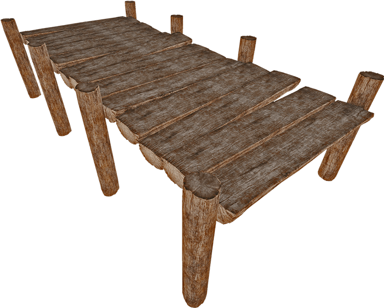 Wooden Dock Platform3 D Render