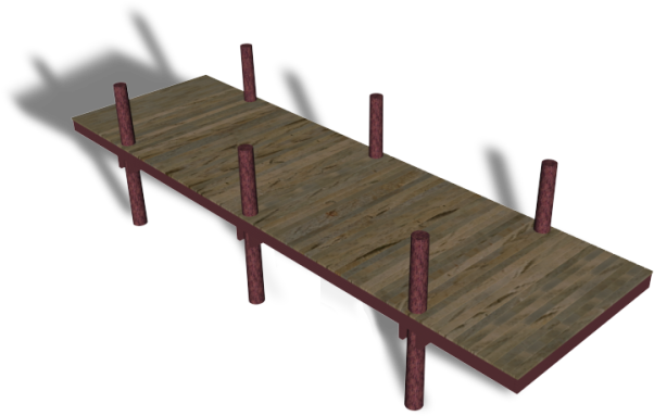 Wooden Dock3 D Rendering