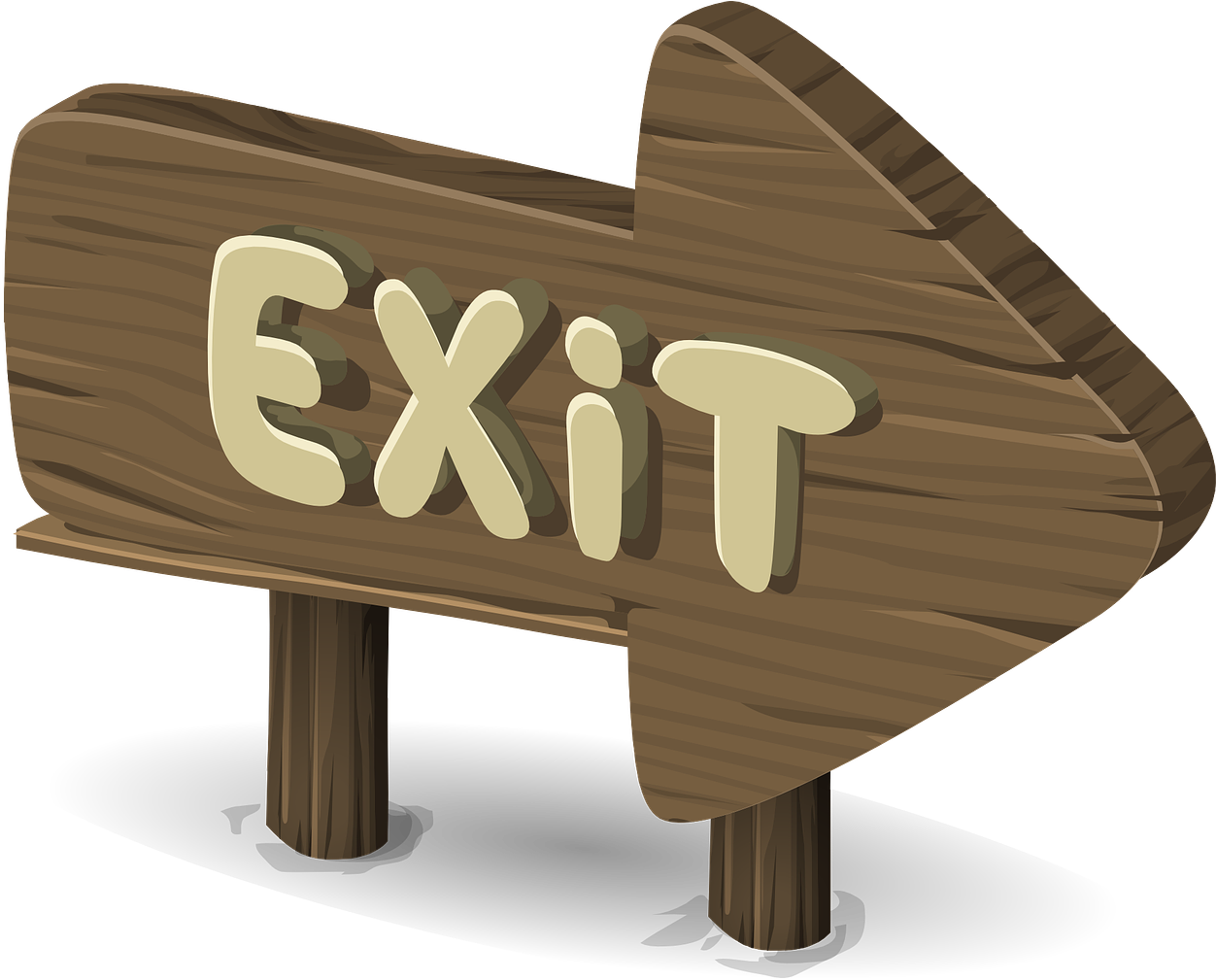 Wooden Exit Sign Illustration