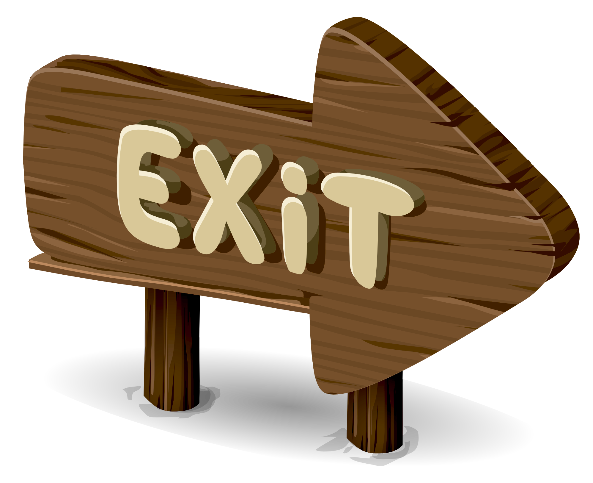 Wooden Exit Sign Illustration