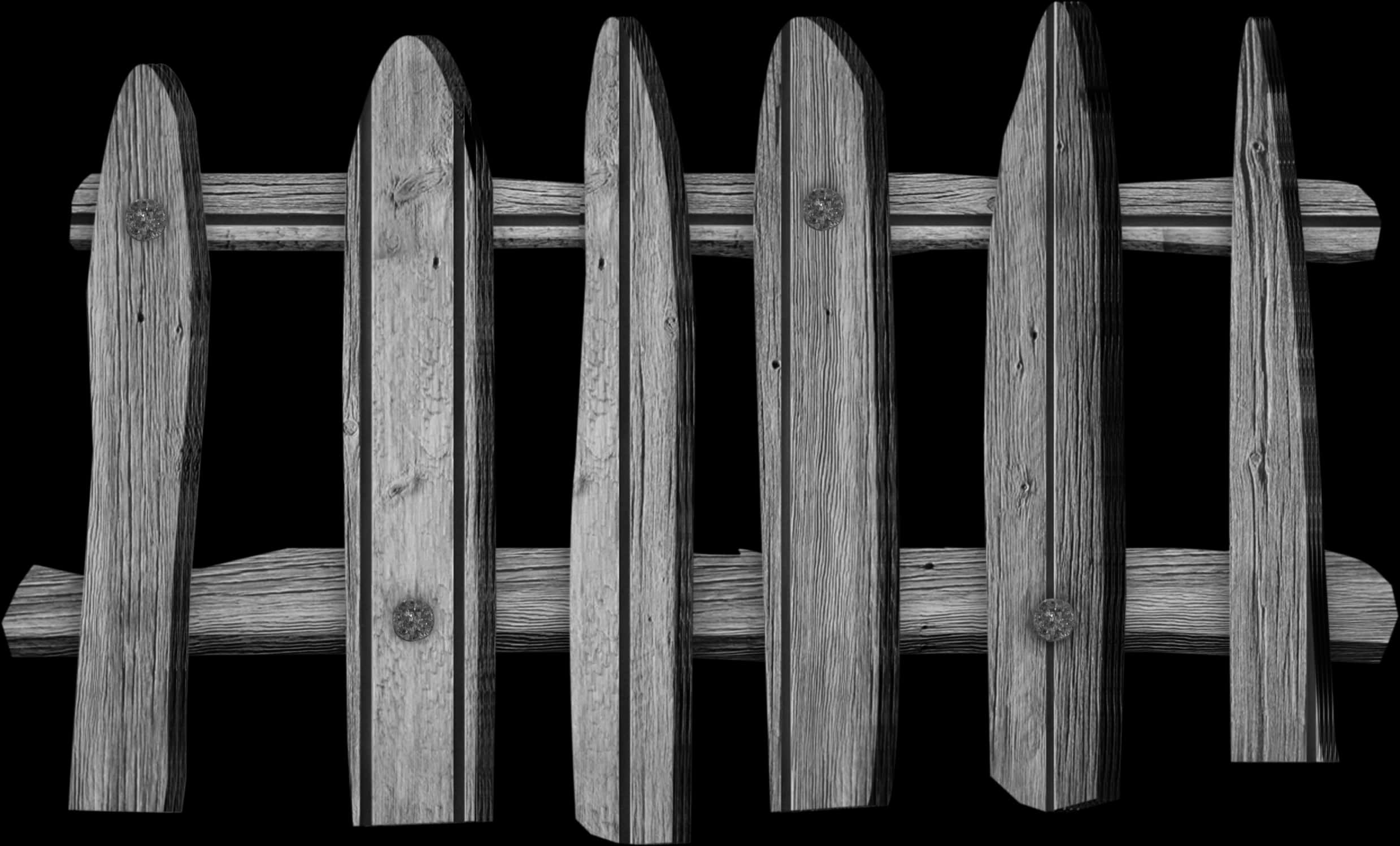 Wooden Fence Blackand White