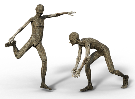 Wooden Figures Dynamic Pose