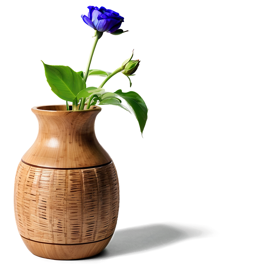 Wooden Flower Vase Png 1