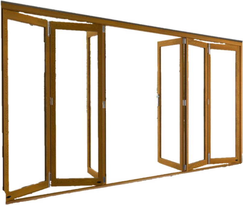 Wooden Folding Doors Open