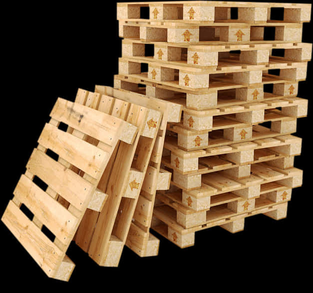 Wooden Pallets Stacked Isolated