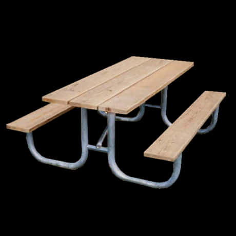 Wooden Picnic Tablewith Metal Frame