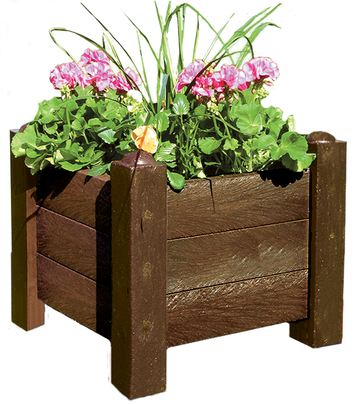Wooden Planter With Flowers.png