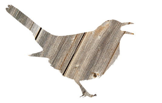 Wooden Silhouette Bird Art