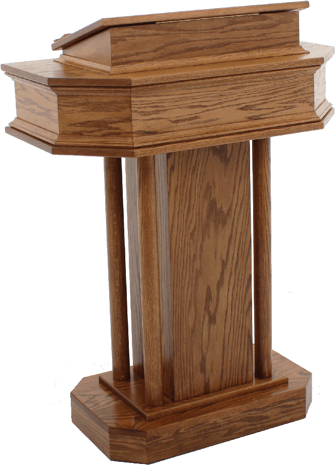 Wooden Speech Podium Isolated