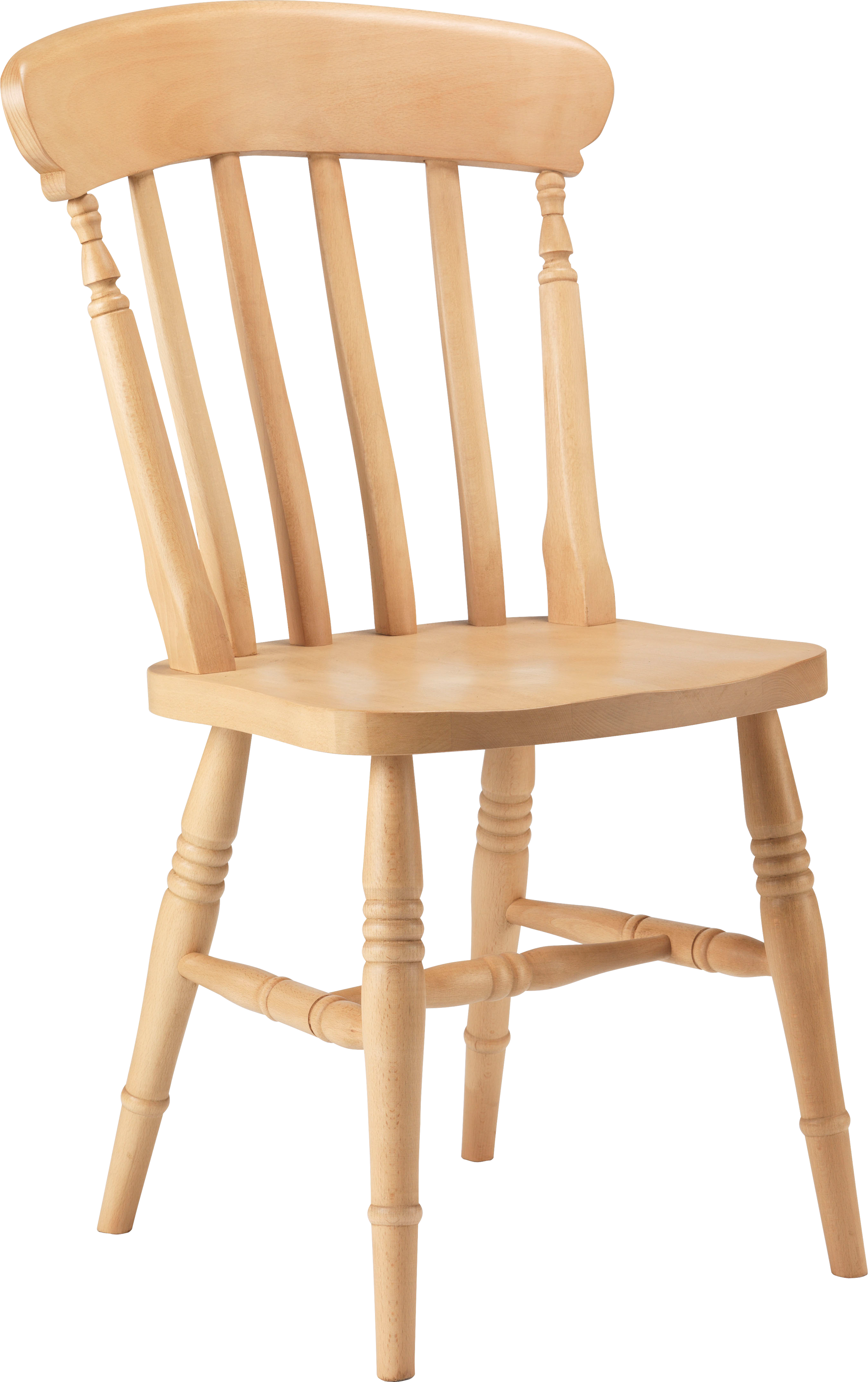 Wooden Spindle Back Chair Isolated