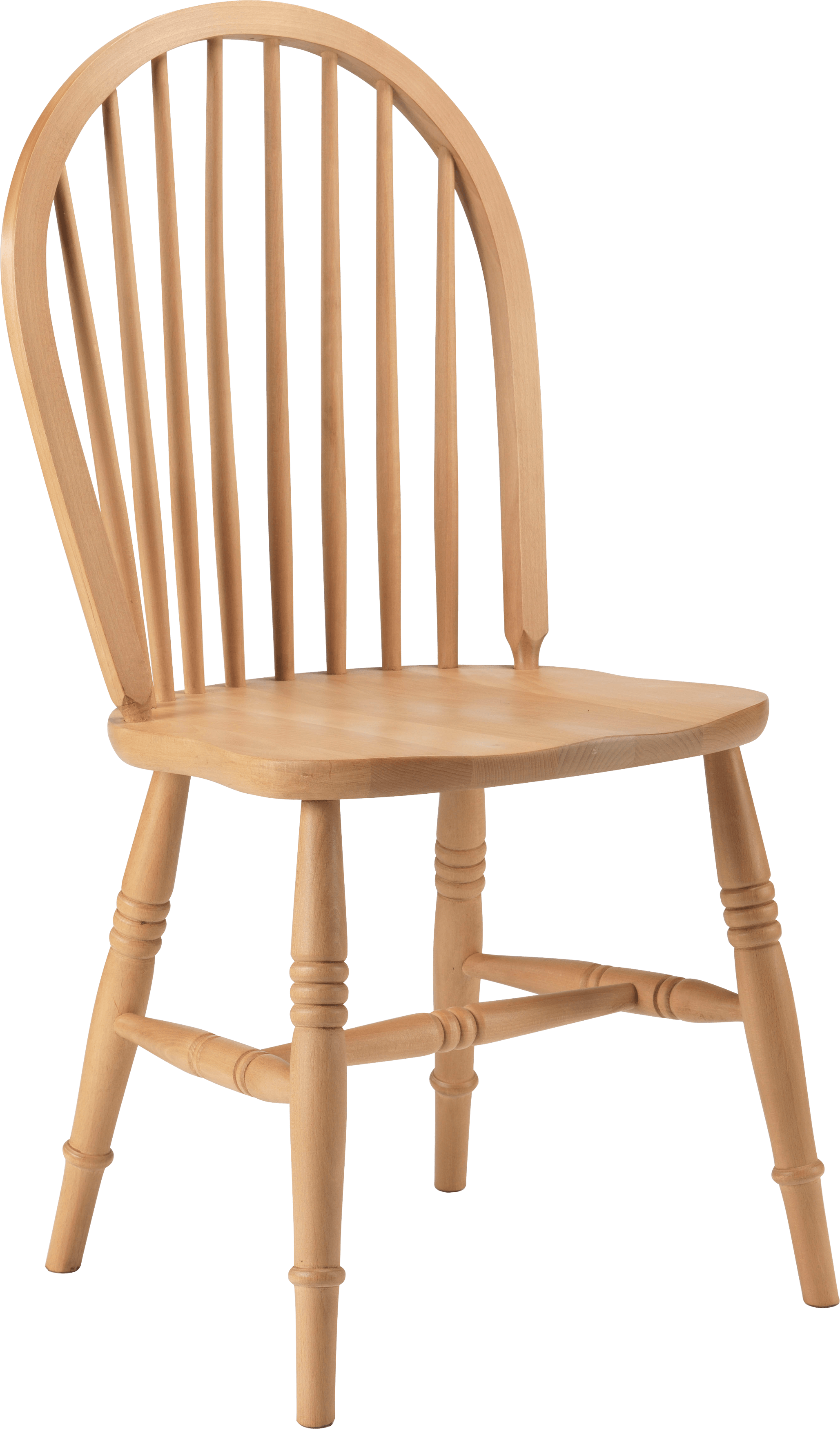 Wooden Spindle Back Chair Isolated