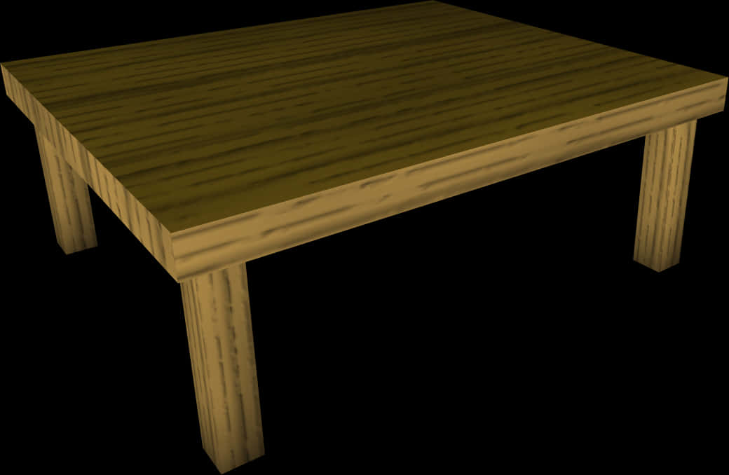 Wooden Table3 D Render