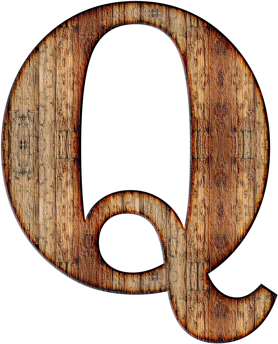 Wooden Texture Letter Q