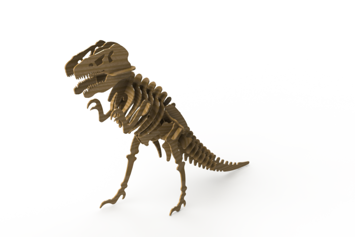 Wooden Tyrannosaurus Rex Skeleton Model