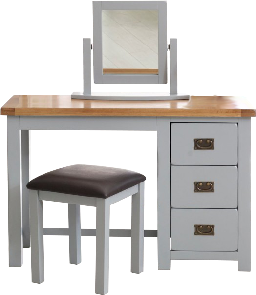 Wooden White Computer Deskwith Stool