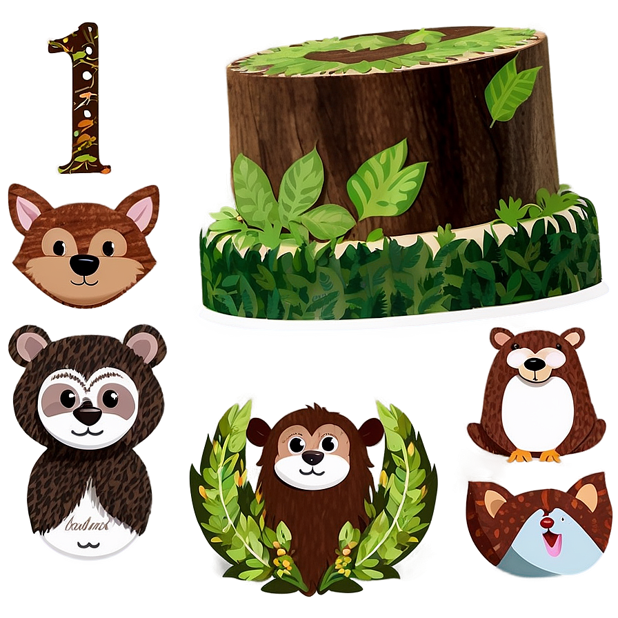 Woodland 1st Birthday Theme Png 48