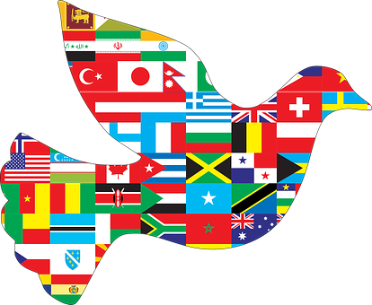 World Flags Dove Silhouette