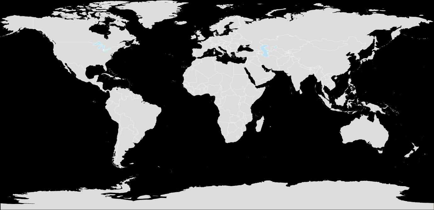 World Map Blackand White
