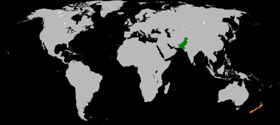 World Map Highlighted Countries