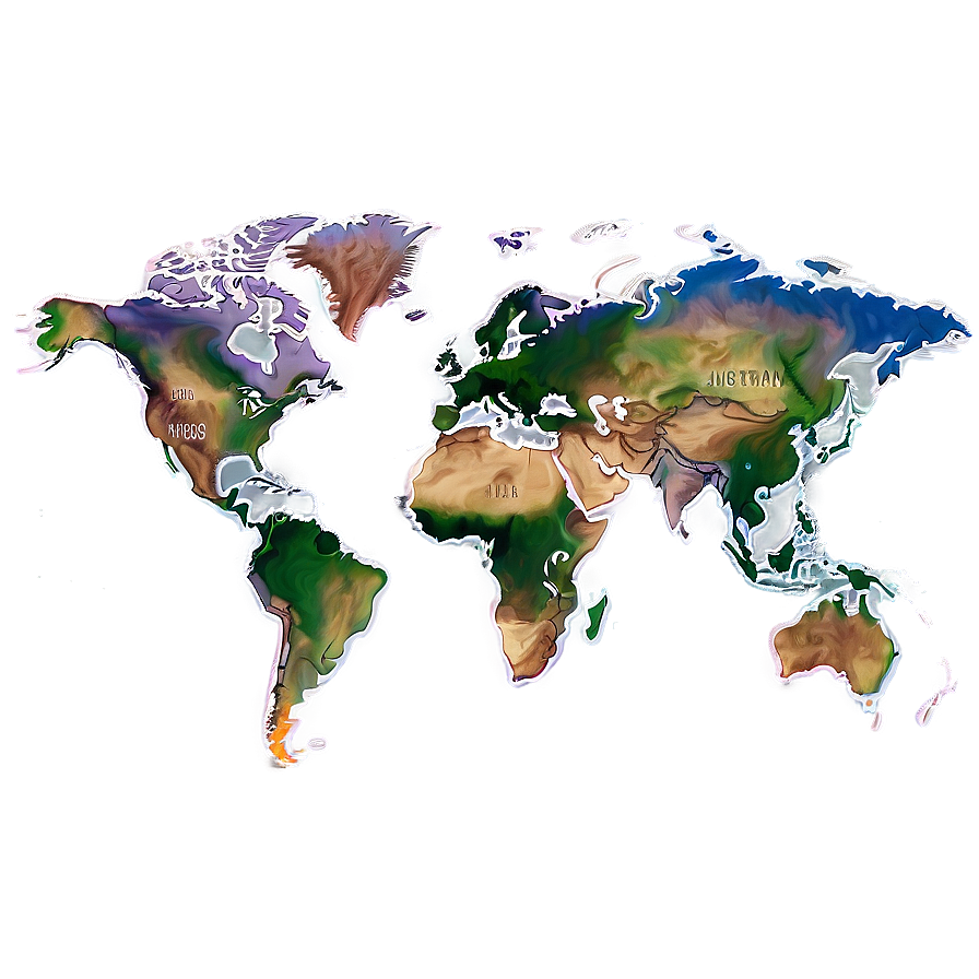 World Map Outline Geographical Png 06262024