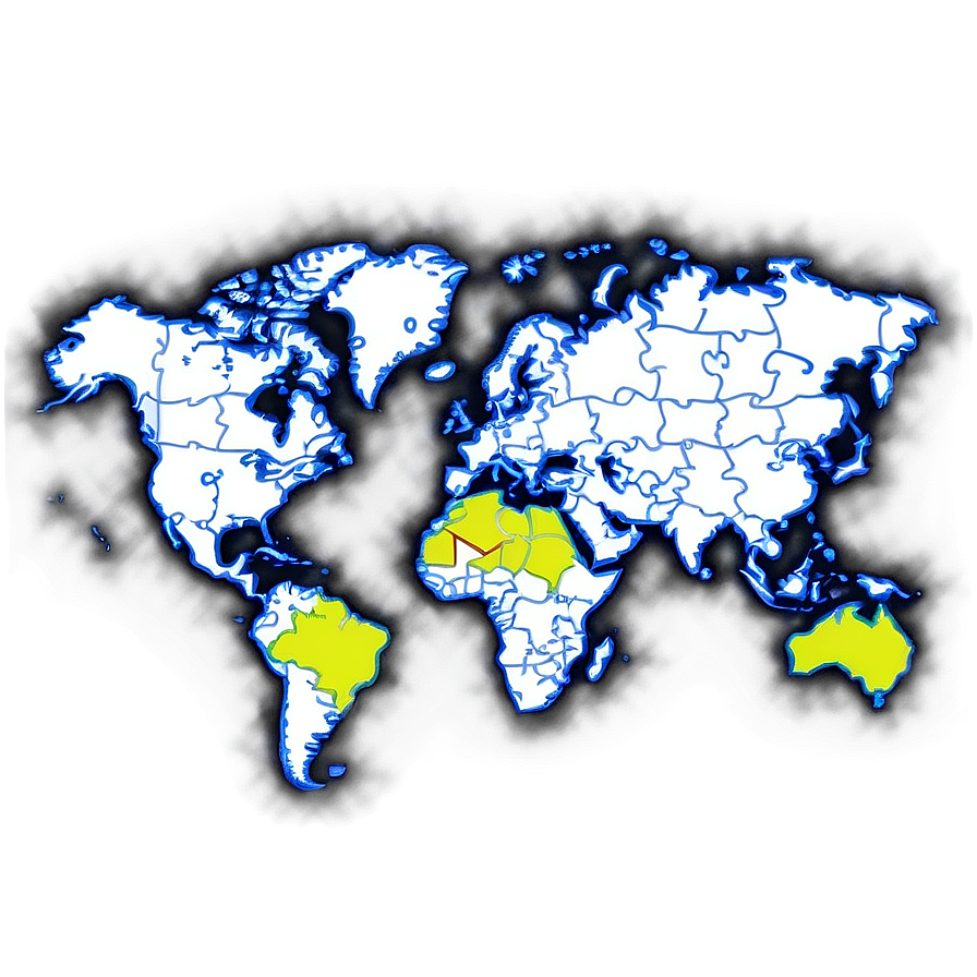 World Map Puzzle For Education Png 06242024