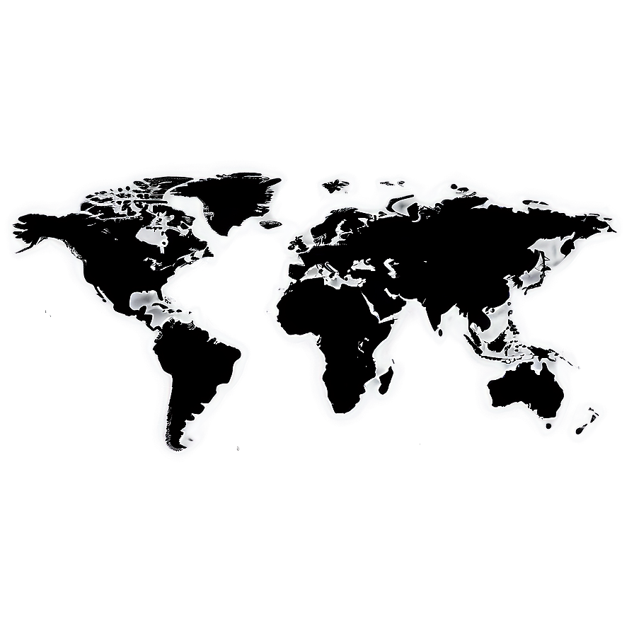 World Map Vector In Grey Scale Png Poy