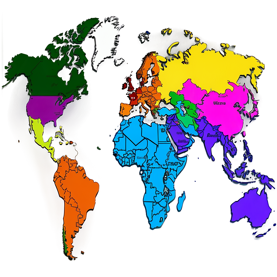 World Map Vector With Regions Png 52