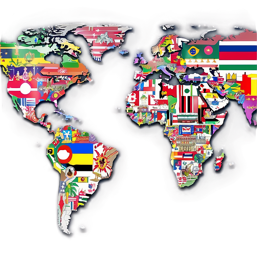 World Map With Flags Png Dmj11