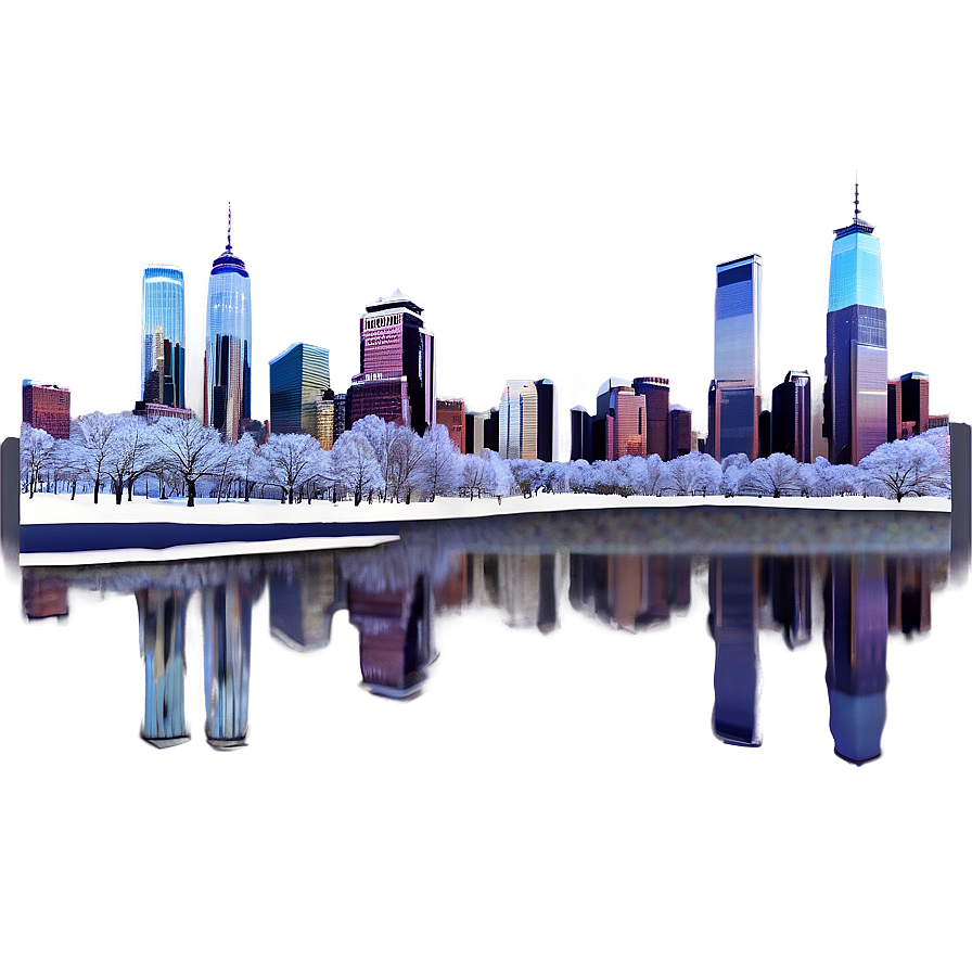 World Trade Center Winter Scene Png Onc