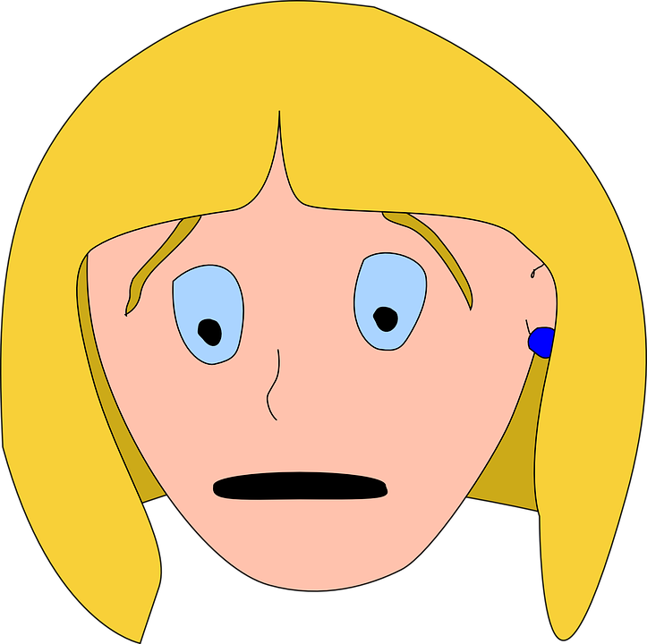 Worried Blonde Cartoon Character