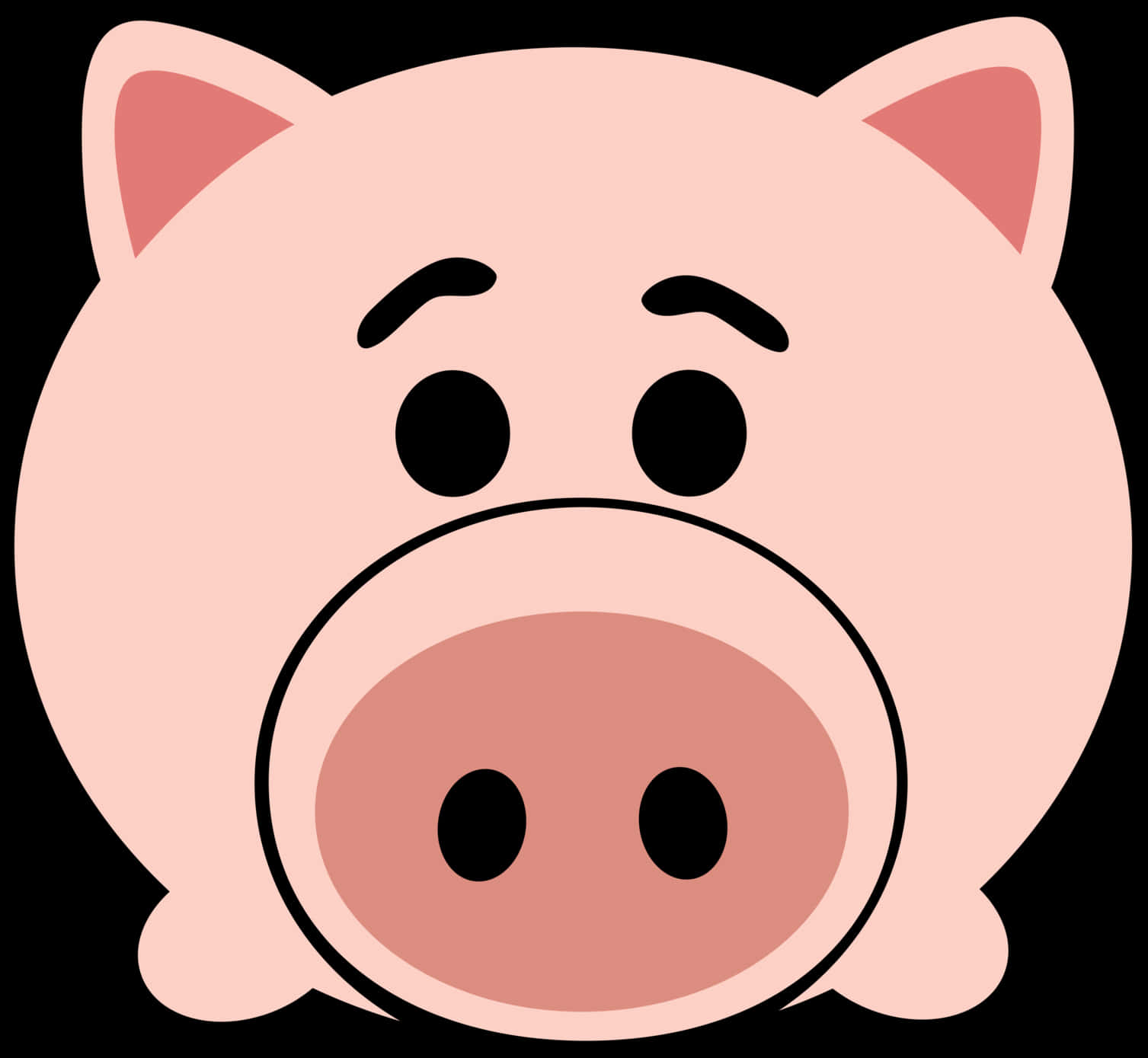 Worried Pig Cartoon Graphic