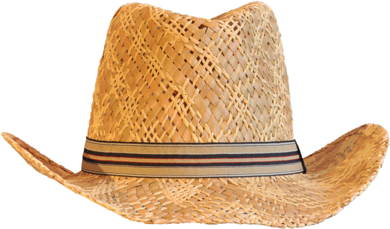 Woven Straw Hatwith Black Band