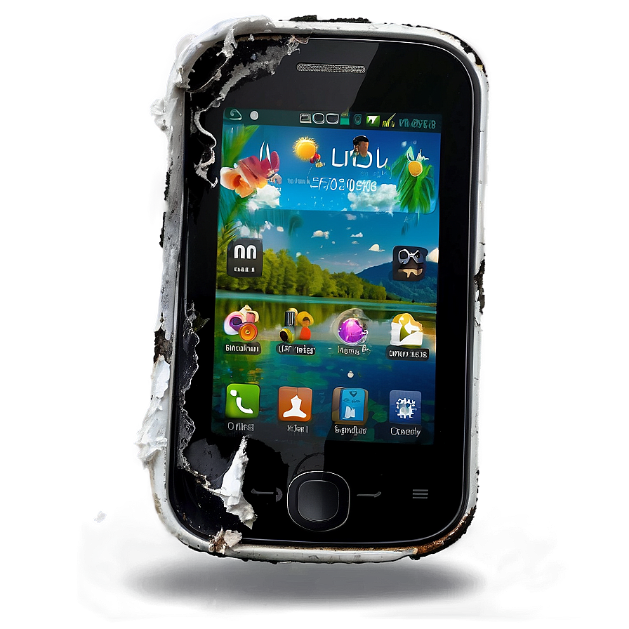 Wrecked Smartphone Display Png 06242024