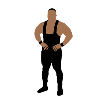 Wrestler Silhouette Black Background