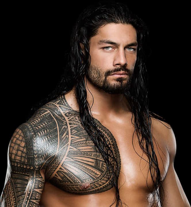 Wrestler_with_ Tribal_ Tattoo_ Portrait