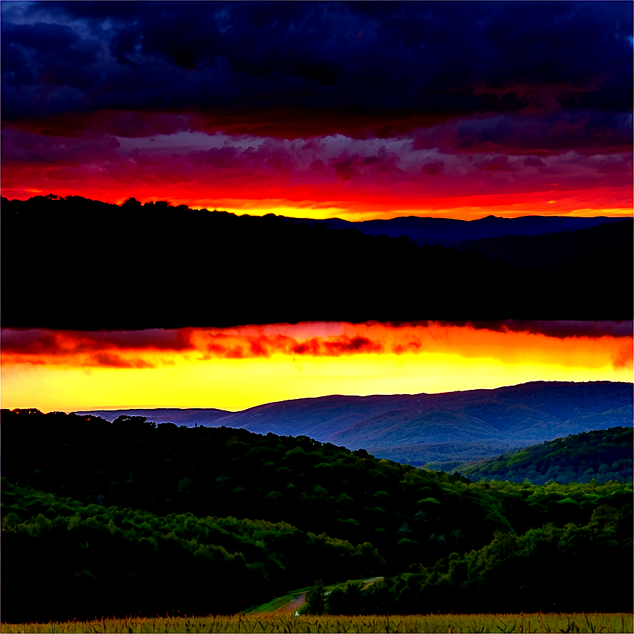 Wv Sunset Over The Hills Png 50