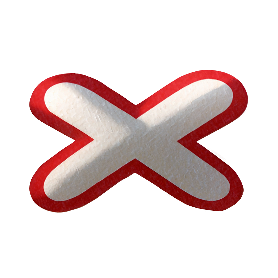 X Mark On Paper Png 05252024