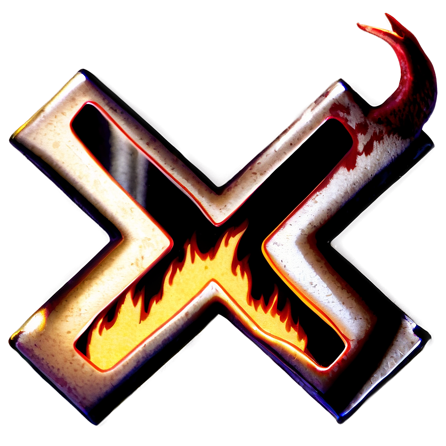X Mark With Flames Png Cfl33