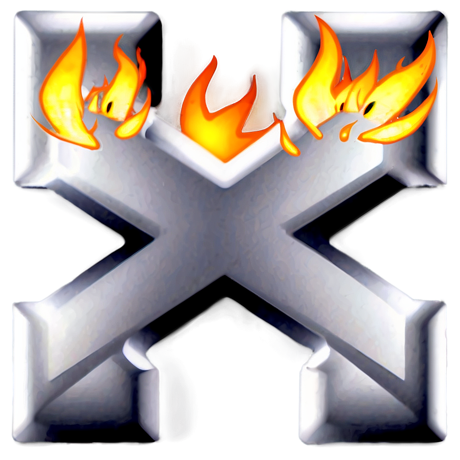 X Mark With Flames Png Lje