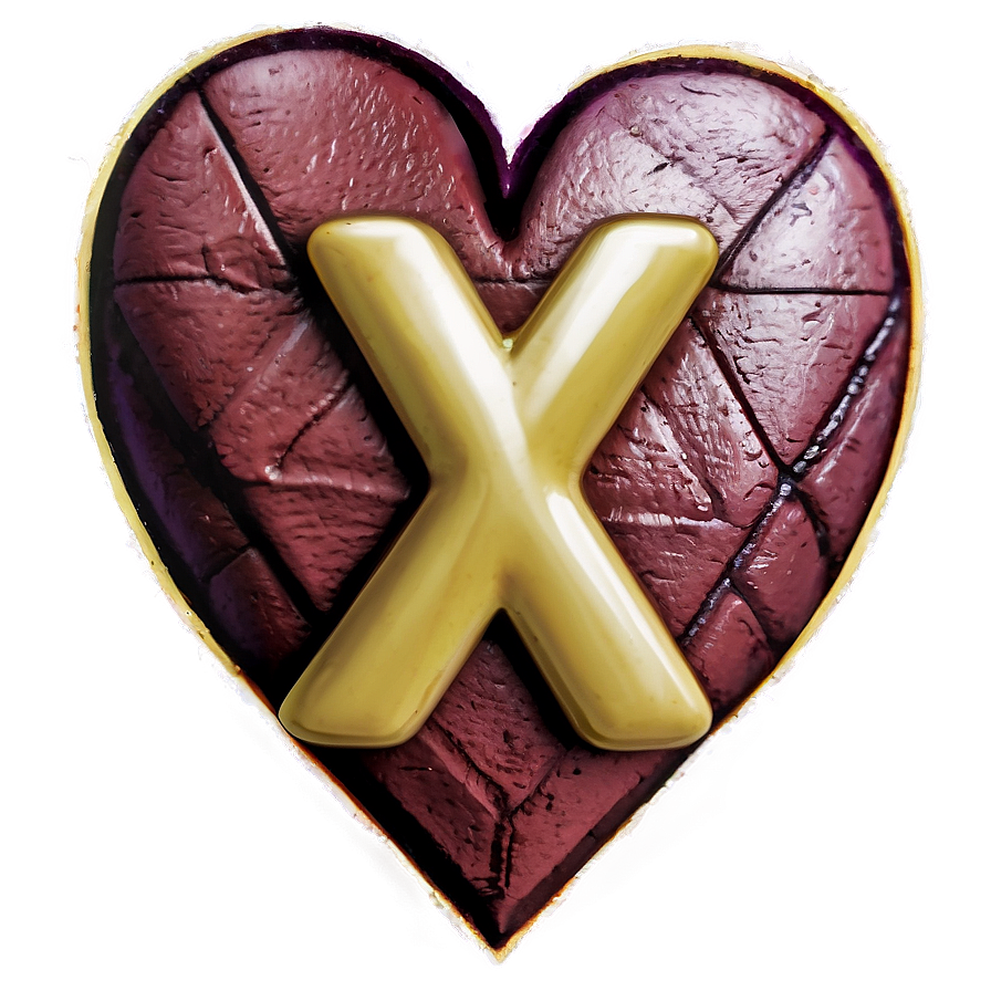 X Mark With Heart Png 05252024