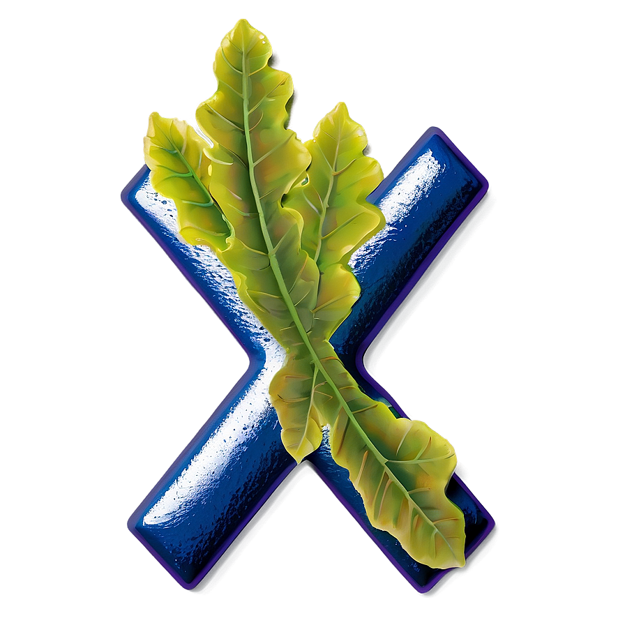 X Mark With Leaves Png 05252024