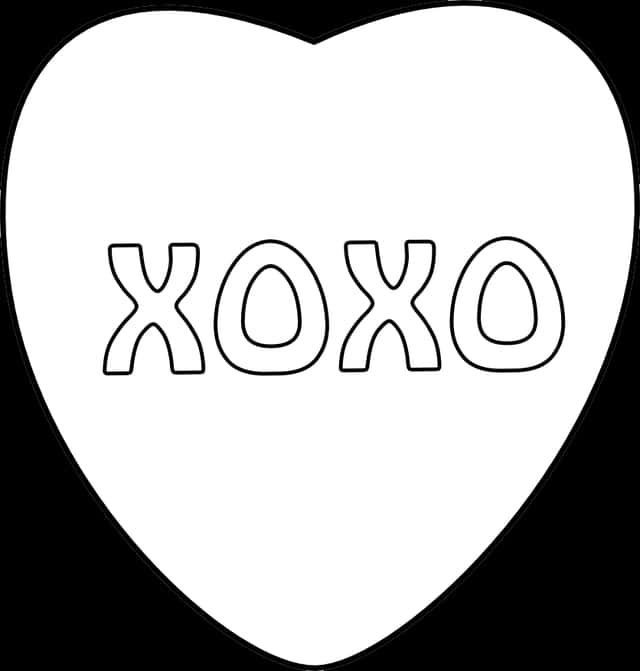 X O X O White Heart Graphic