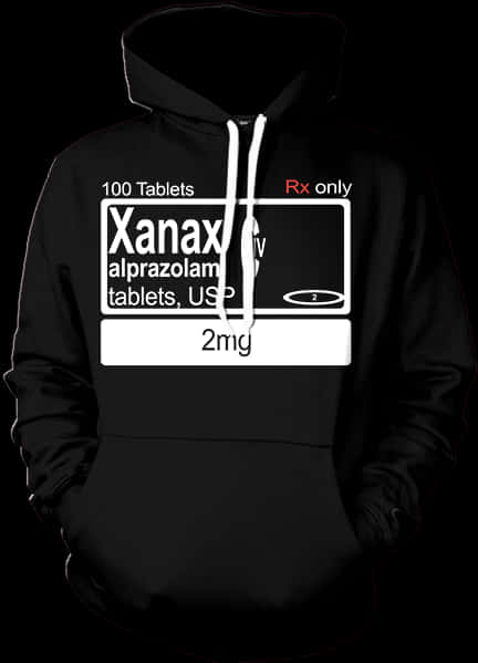 Xanax Prescription Design Black Hoodie