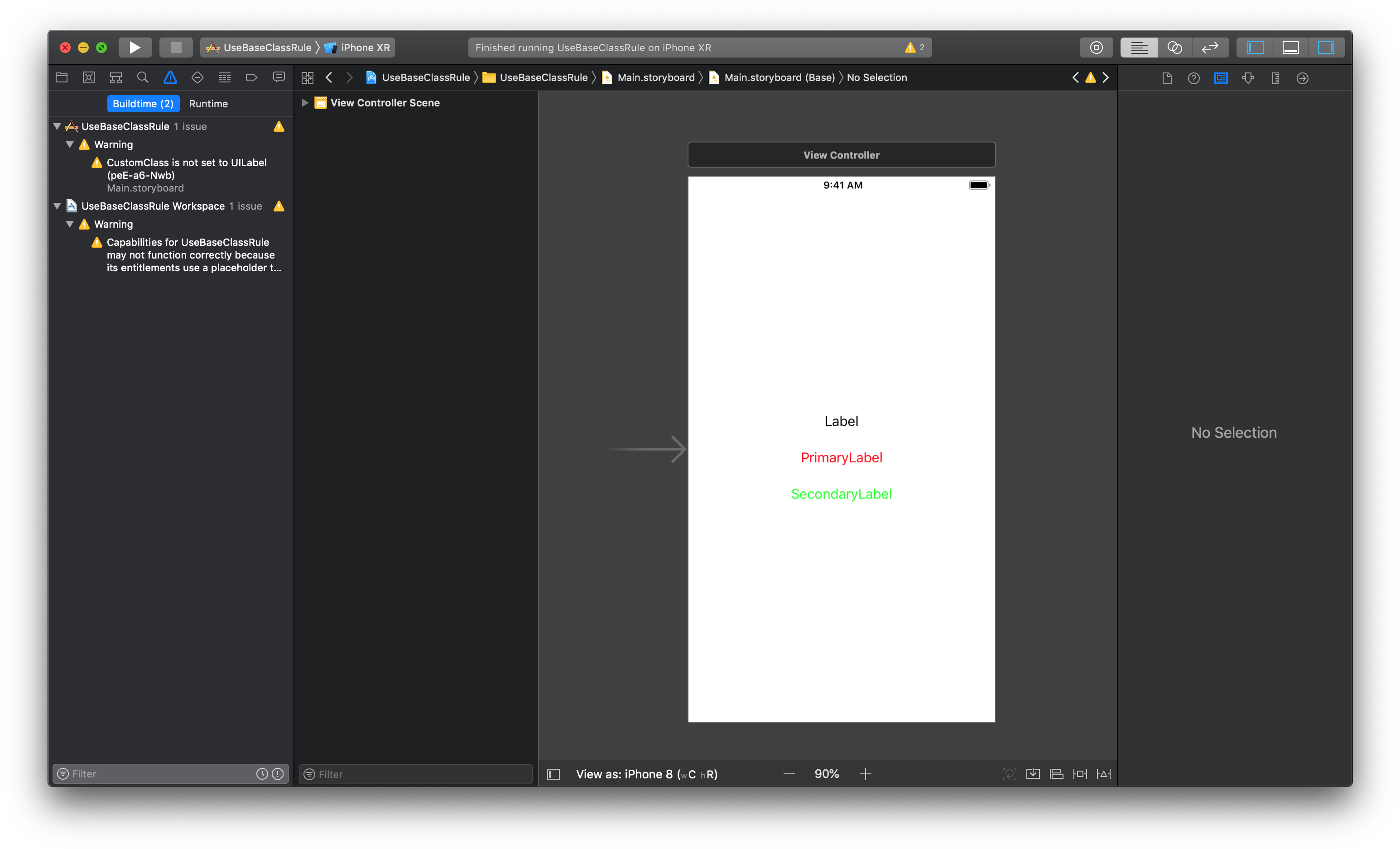Xcode Storyboard Previewi Phone X R