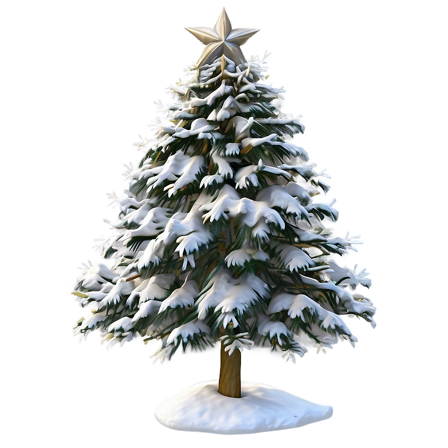 Xmas Tree Fluffy Snow Effect Png Dbn8